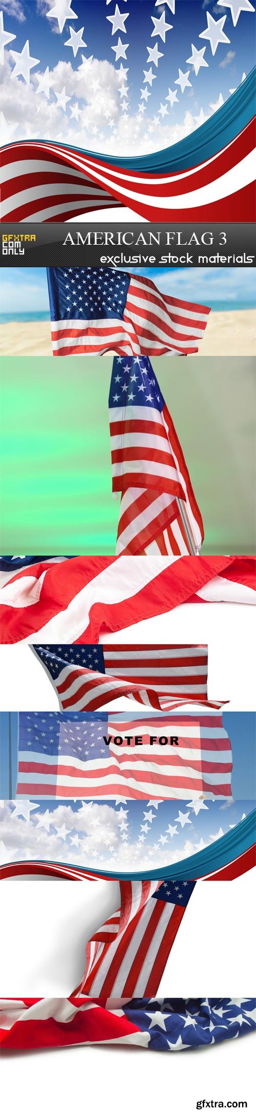 American flag 3, 8 x UHQ JPEG