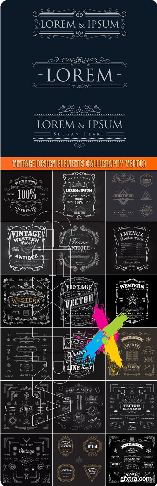 Vintage design elements calligraphy vector