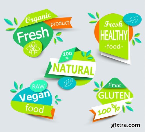 Food & Drink Labels, Stickers 10xEPS