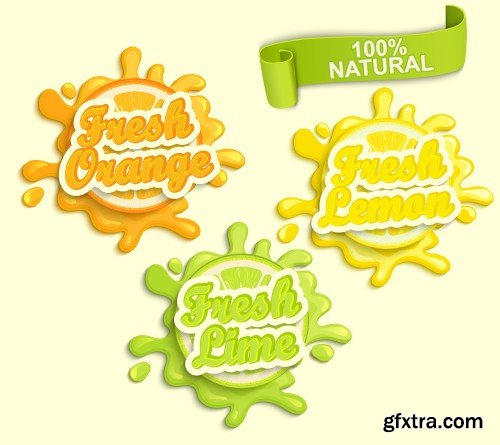 Food & Drink Labels, Stickers 10xEPS