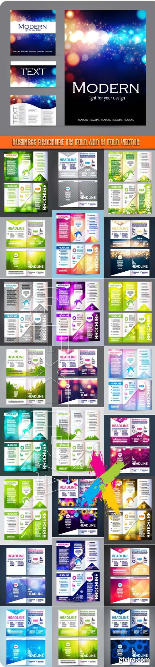 Business brochure tri fold and bi fold vector