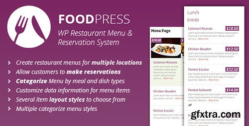 CodeCanyon - foodpress v1.3.6 - Restaurant Menu Reservation Plugin - 6480595