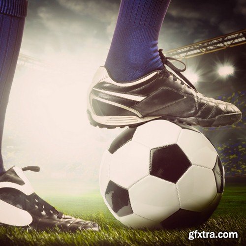 Leg soccer player with ball-5xJPEGs