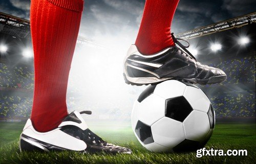 Leg soccer player with ball-5xJPEGs