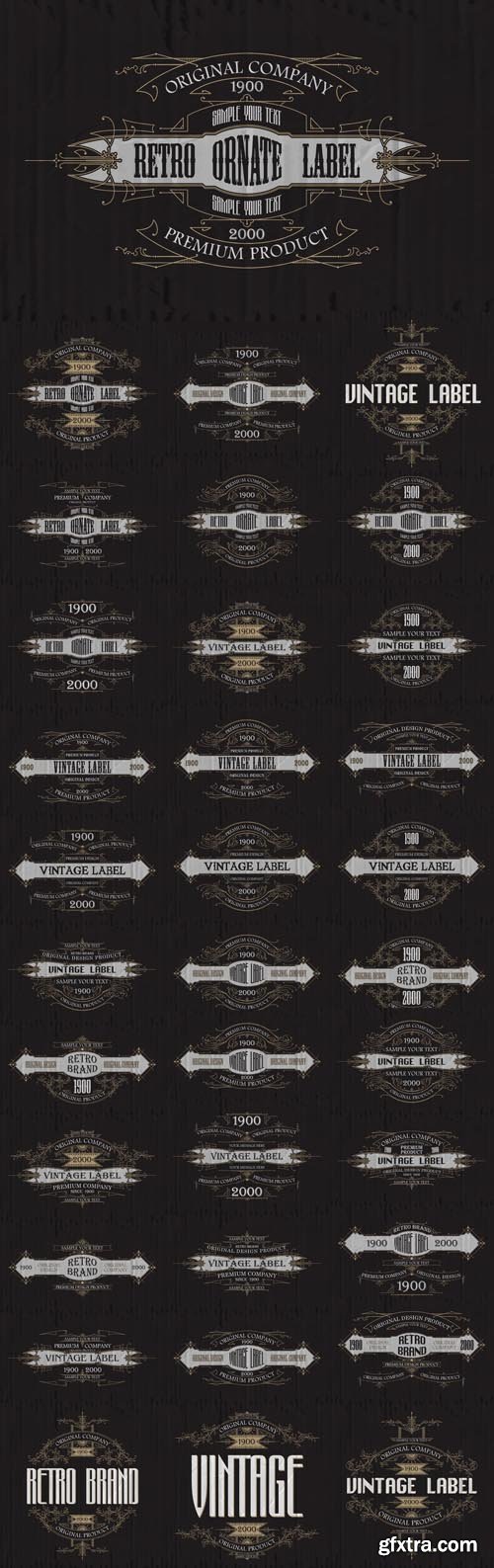 Vector Set - Vintage Typographic Premium Labels Vector Set - Vintage Typographic Premium Labels