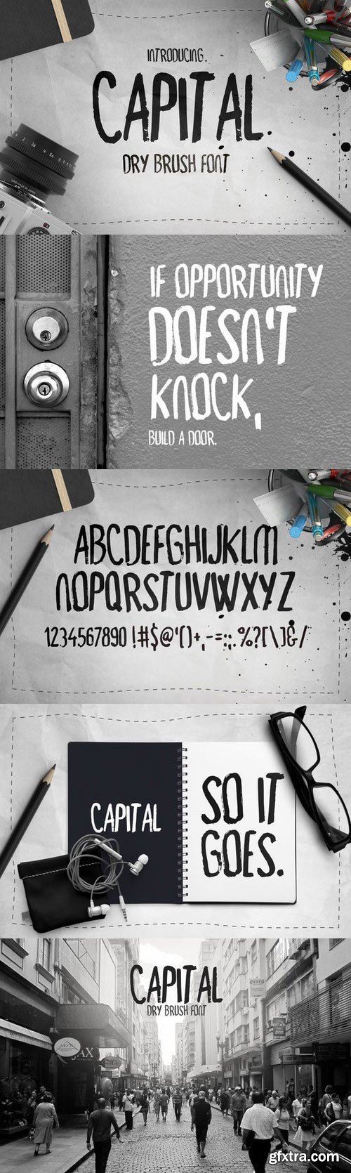 CM - Capital Dry Brush Font 666373 CM - Capital Dry Brush Font 666373