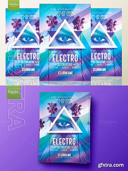 CM - Electro Party Psd Flyer Template 678758