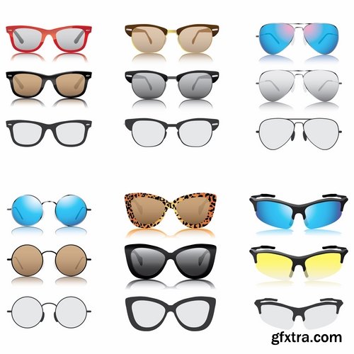 Collection of sunglasses summer beach vacation beach vacation tourism 25 EPS