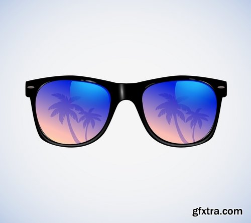 Collection of sunglasses summer beach vacation beach vacation tourism 25 EPS
