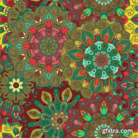 Seamless Pattern - Vintage Decorative Elements 18xEPS