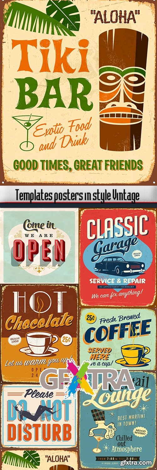 Templates posters in style Vintage » GFxtra