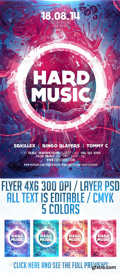 Graphicriver Hard Music Flyer Template 8659196