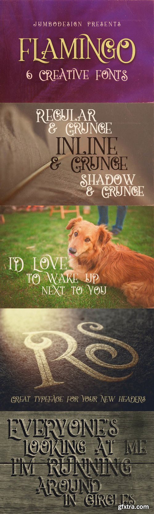 CM - Flamingo - Vintage Style Font 674148 CM - Flamingo - Vintage Style Font 674148