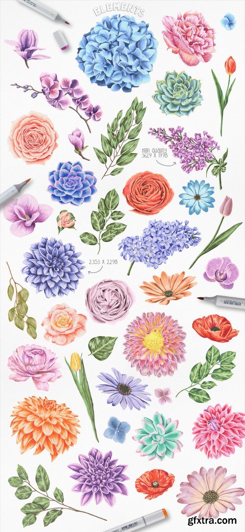 CM - Flower Power Marker Collection 674635 CM - Flower Power Marker Collection 674635