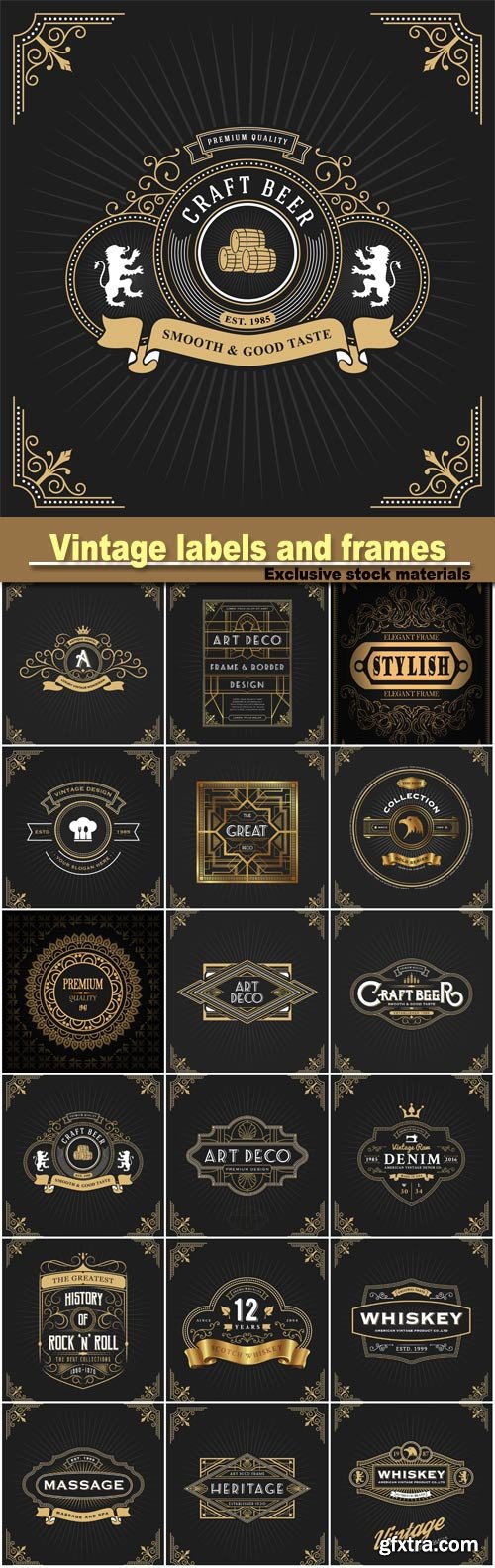 Vintage Labels and Frames 18xEPS