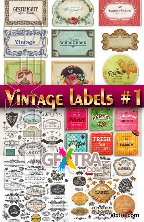 Vintage labels #1 - Stock Vector