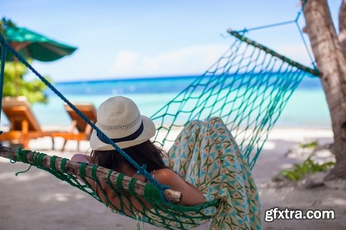 Collection girl woman in a hammock holiday leisure sea ocean travel beach 25 HQ Jpeg