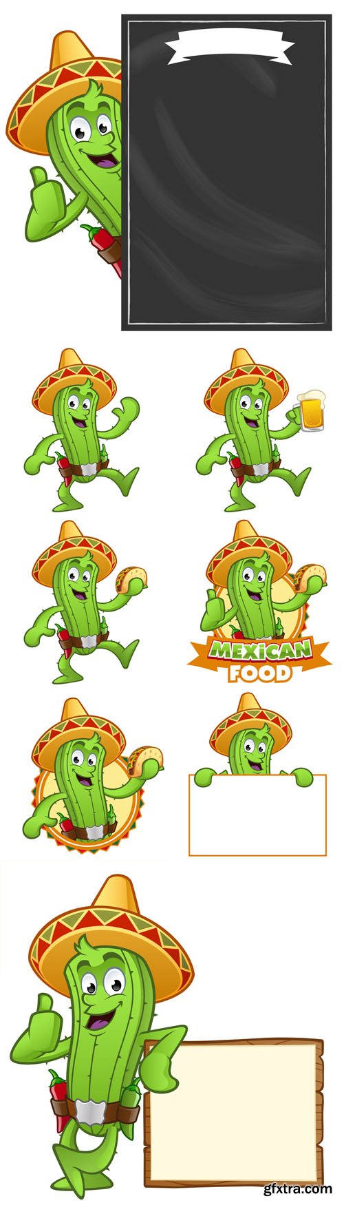 Vector Set - Cactus for Mexican Food Design Vector Set - Cactus for Mexican Food Design