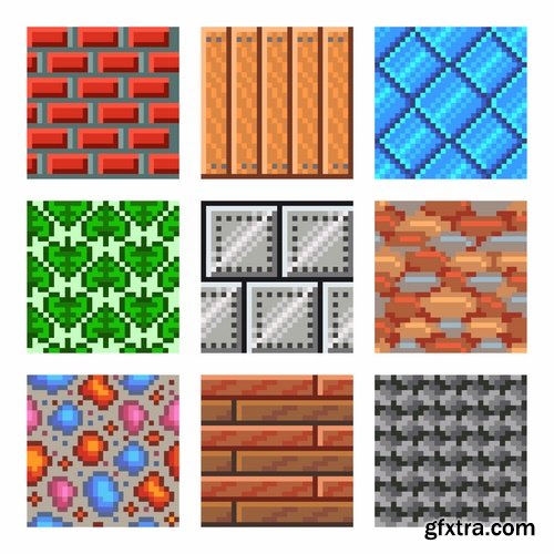 Collection pixel icon sign vector web design element picture 25 EPS
