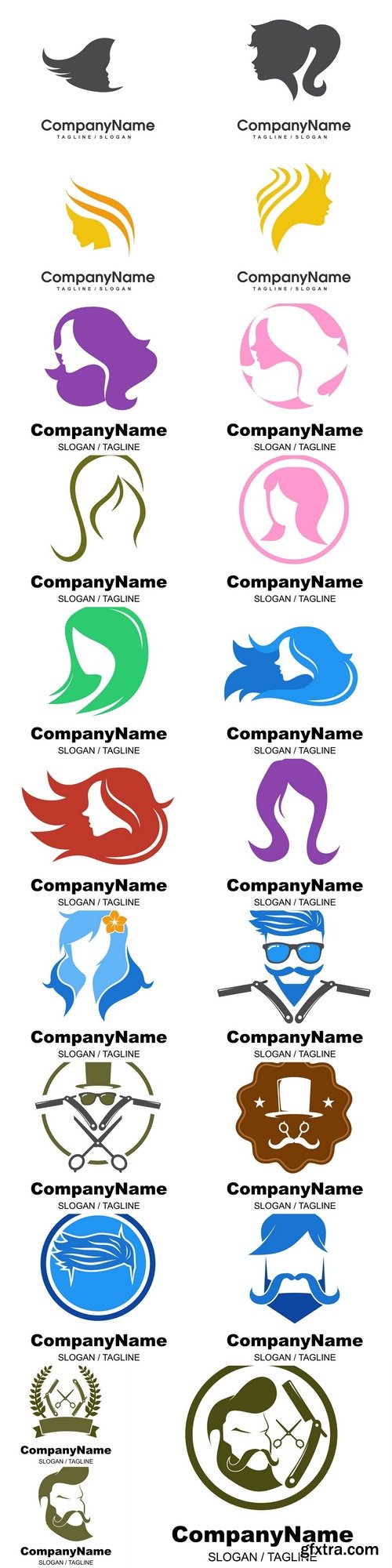 Hair salon &amp; barbershop logo icon Vector