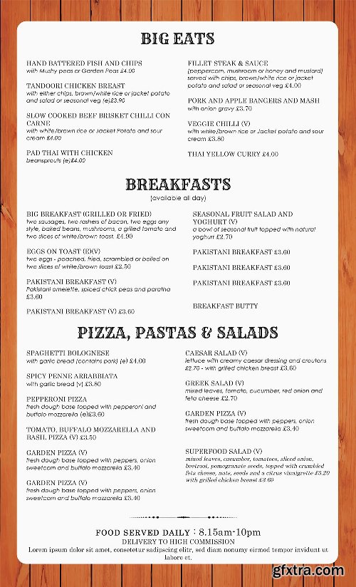 CreativeMarket Restaurant Menu 702147