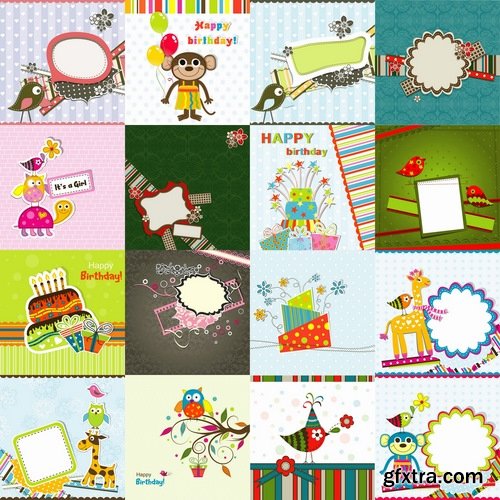 Collection of gift card invitation card flyer background is cover 25 EPS