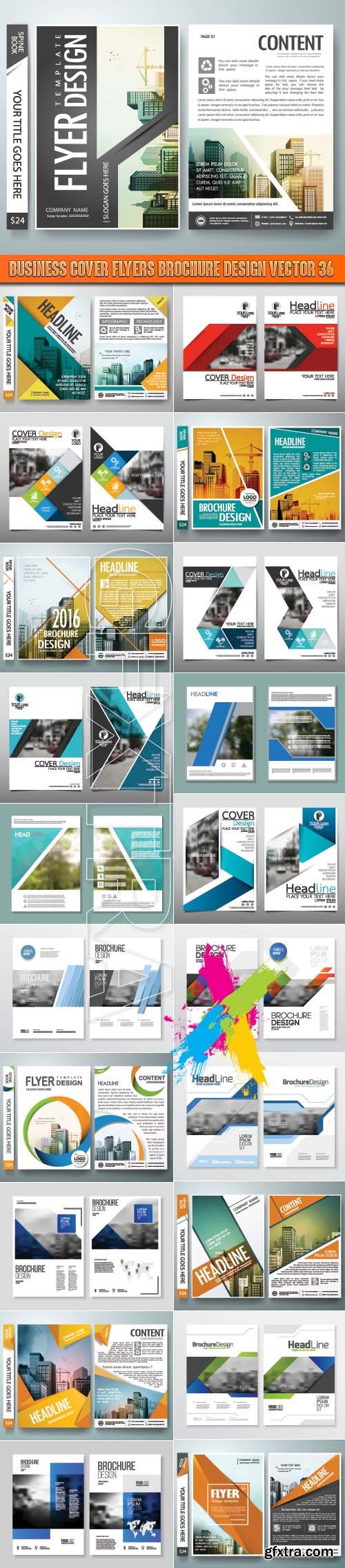 Business cover flyers brochure design vector 36