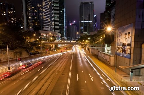 Collection of night city lights glimmer of urban transport 25 HQ Jpeg
