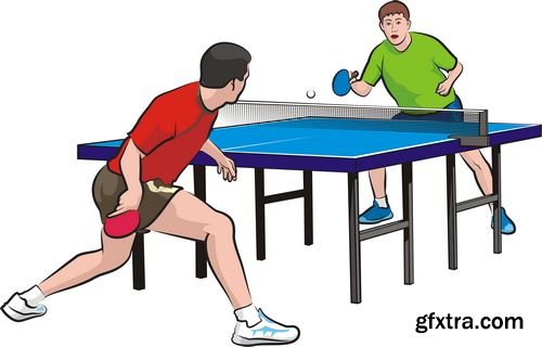 Table tennis emblem and sports equipment