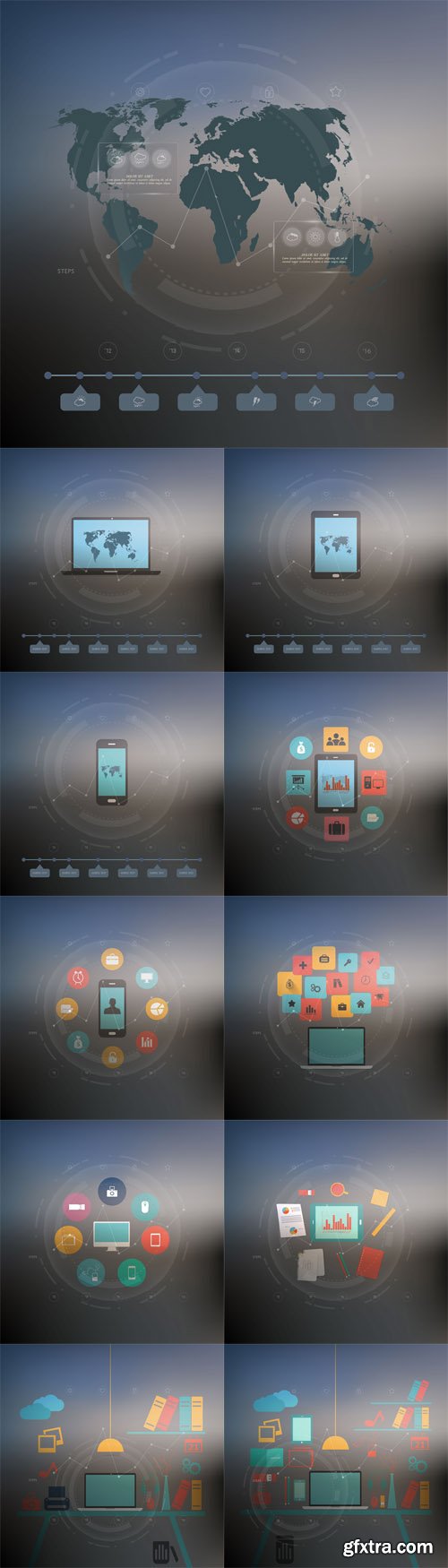 Vector Set - Collection of various resourcestools for web and mobile design