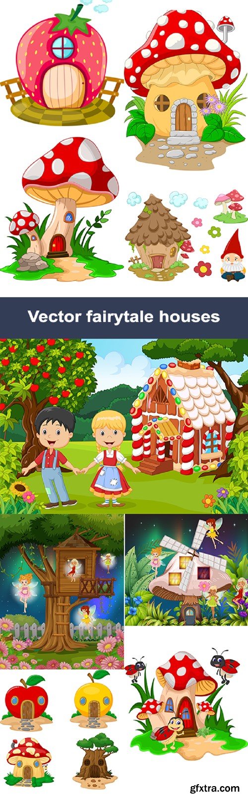 Vector clipart fairytale houses