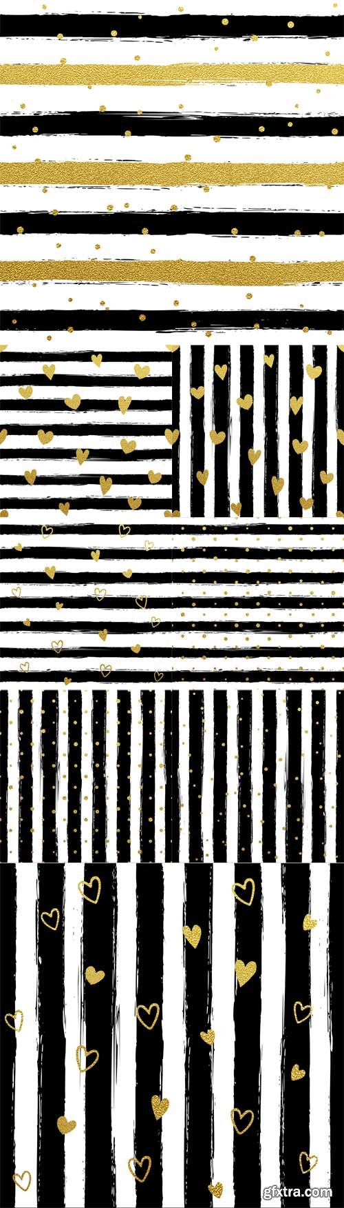 Vector Set - Gllitter gold striped wallpaper.Paint brush strokes background. Vector Set - Gllitter gold striped wallpaper.Paint brush strokes background.