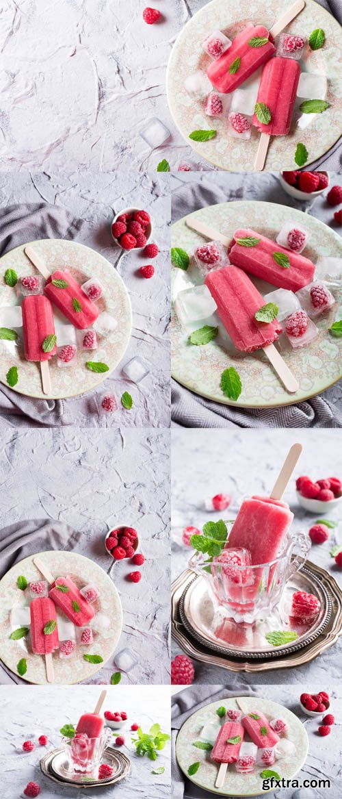 Photo Set - Homemade raspberry popsicles Photo Set - Homemade raspberry popsicles