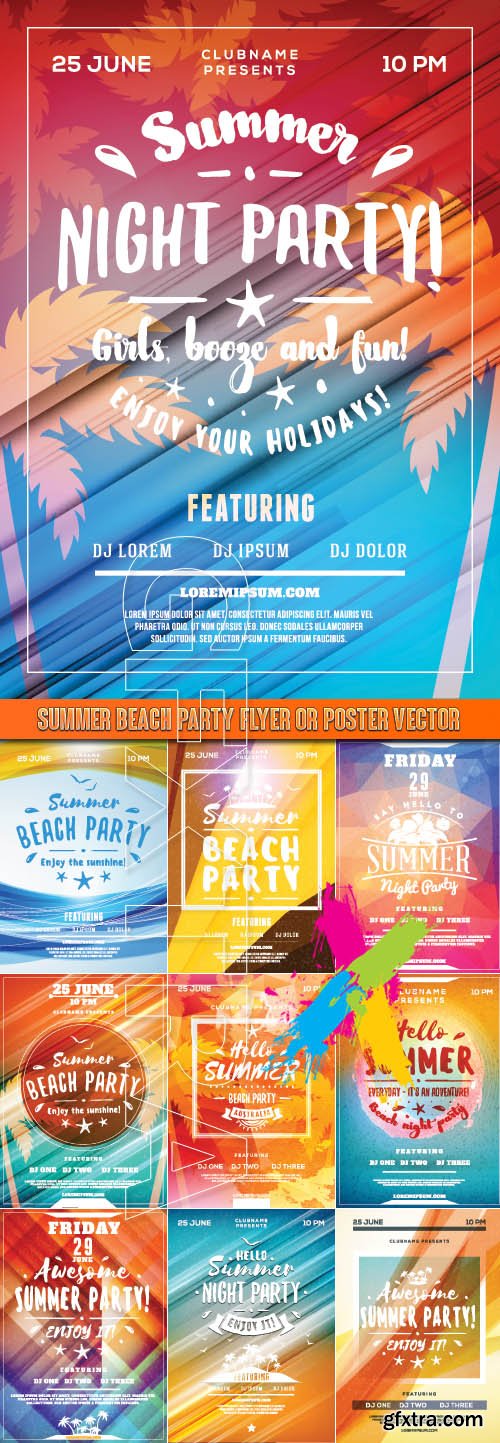 Summer Beach Party Flyer or Poster vector