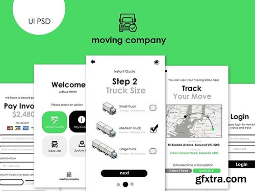 PSD Web Design - Moving App Ui Kit