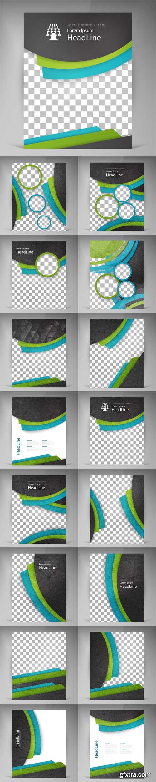 Vector Set - Abstract Vector Modern Flyers Brochure