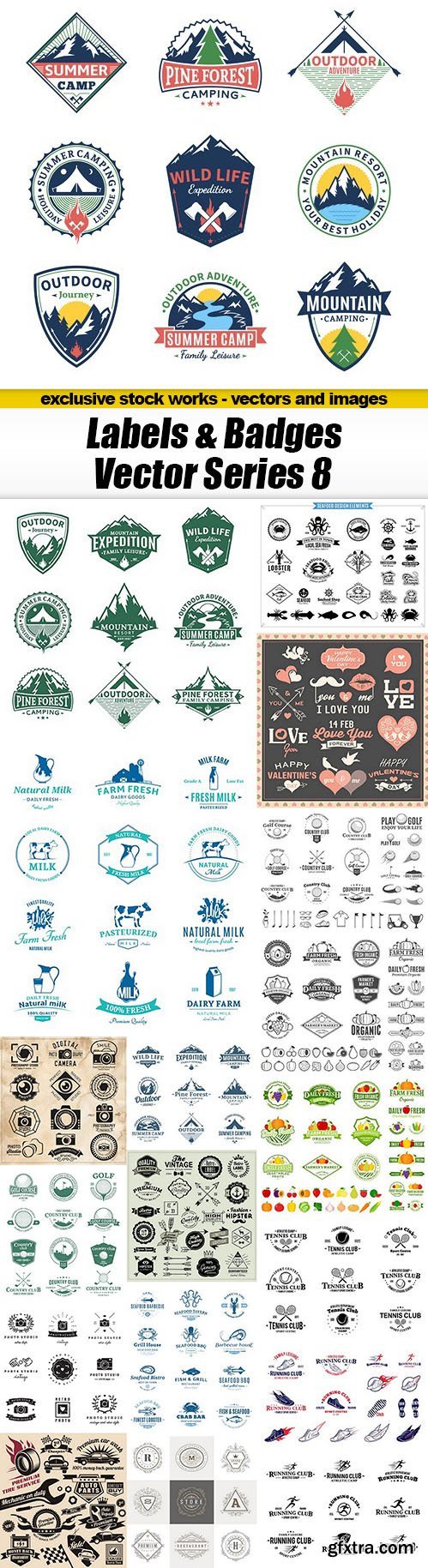 Labels &amp; Badges Vector Series 8 - 18xEPS