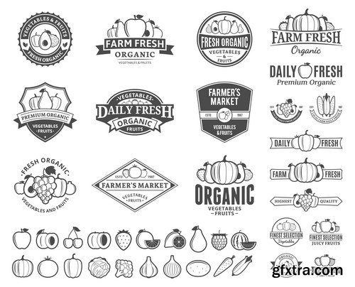 Labels &amp; Badges Vector Series 8 - 18xEPS