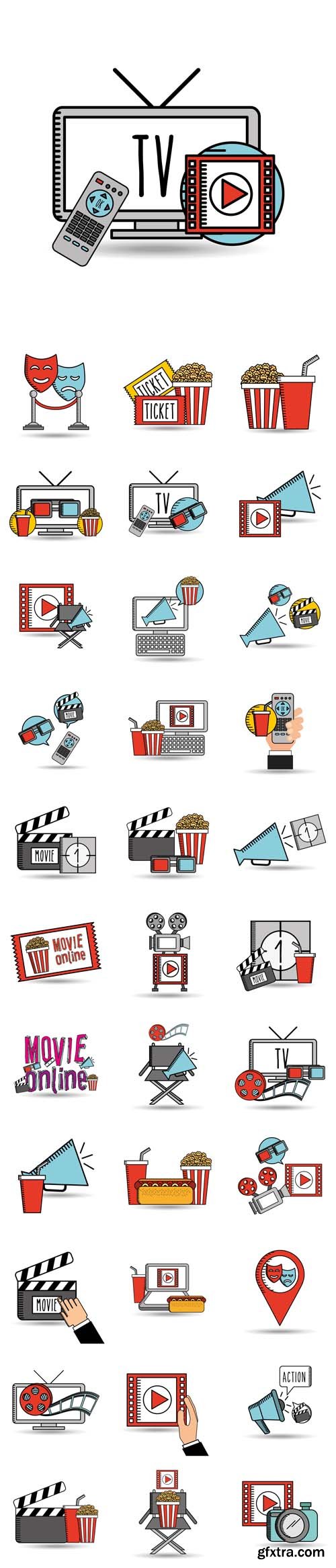 Vector Set - Movie Online Design
