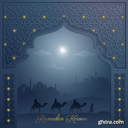 Eid Mubarak Papercut Style 2 - 48 EPS Eid Mubarak Papercut Style 2 - 48 EPS
