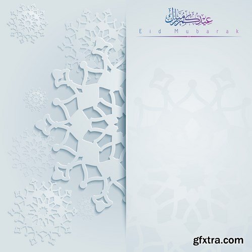 Eid Mubarak Papercut Style 2 - 48 EPS Eid Mubarak Papercut Style 2 - 48 EPS