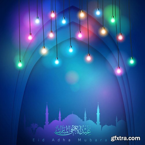 Eid Mubarak Papercut Style 2 - 48 EPS Eid Mubarak Papercut Style 2 - 48 EPS