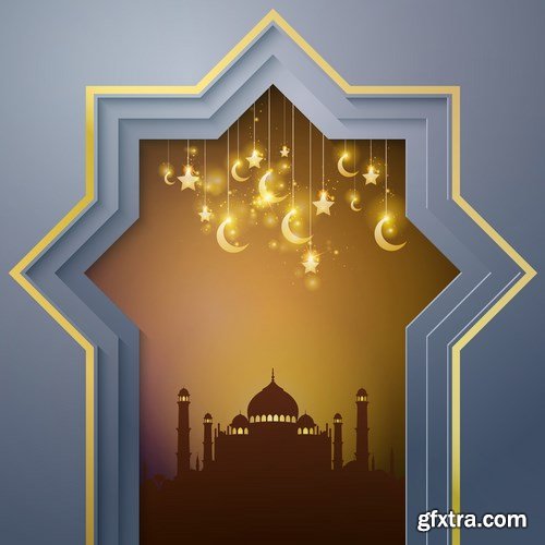 Eid Mubarak Papercut Style 2 - 48 EPS Eid Mubarak Papercut Style 2 - 48 EPS