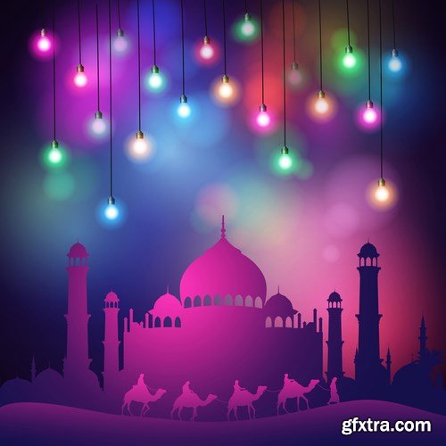 Eid Mubarak Papercut Style 2 - 48 EPS Eid Mubarak Papercut Style 2 - 48 EPS