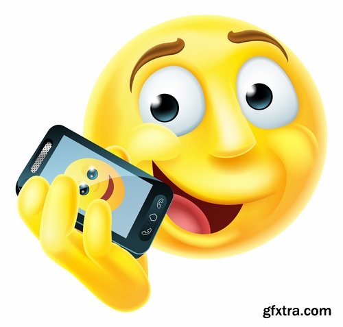 Collection of cartoon smiley emotion star icon vector image 25 EPS
