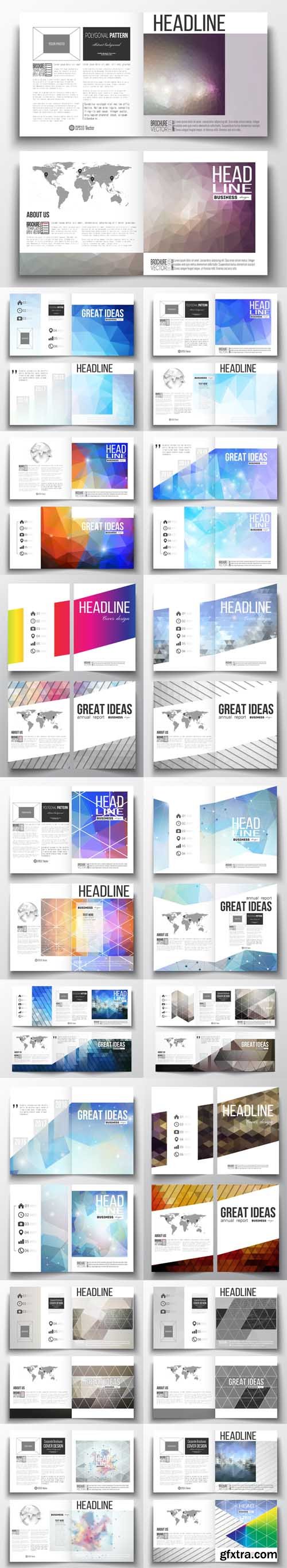 Vector Set - Set of square design brochure templates Vector Set - Set of square design brochure templates