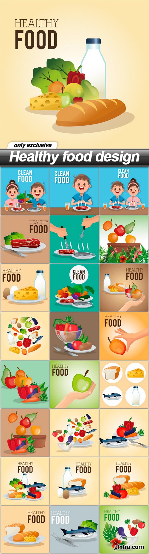 Healthy food design - 25 EPS