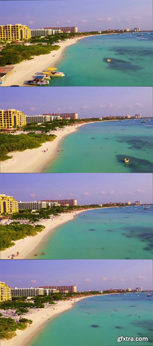Aerial from Palm Beach on Aruba island in the Caribbean Aerial from Palm Beach on Aruba island in the Caribbean