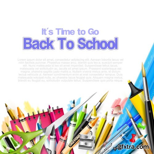 Back to school background, books, notebooks, pens, pencils