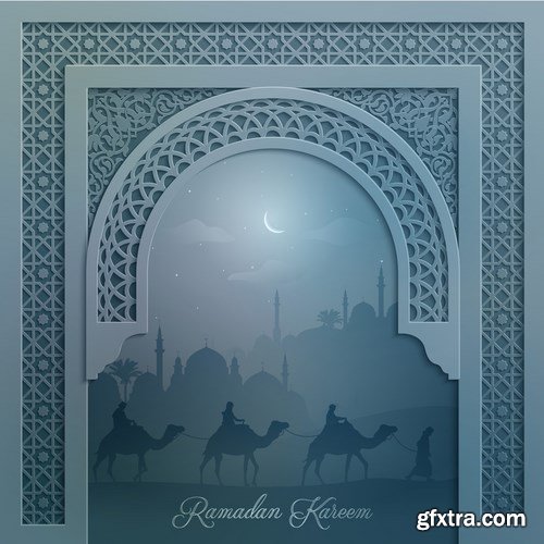 Eid Mubarak Papercut Style 4 - 48 EPS